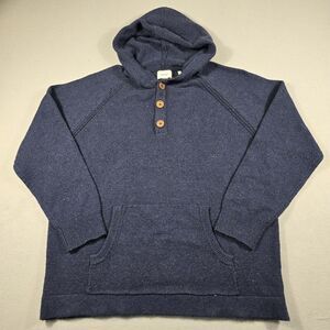7 Diamonds Men's 2XL Navy Blue Shasta Pullover Knit Sweater Hoodie 1/4 Button